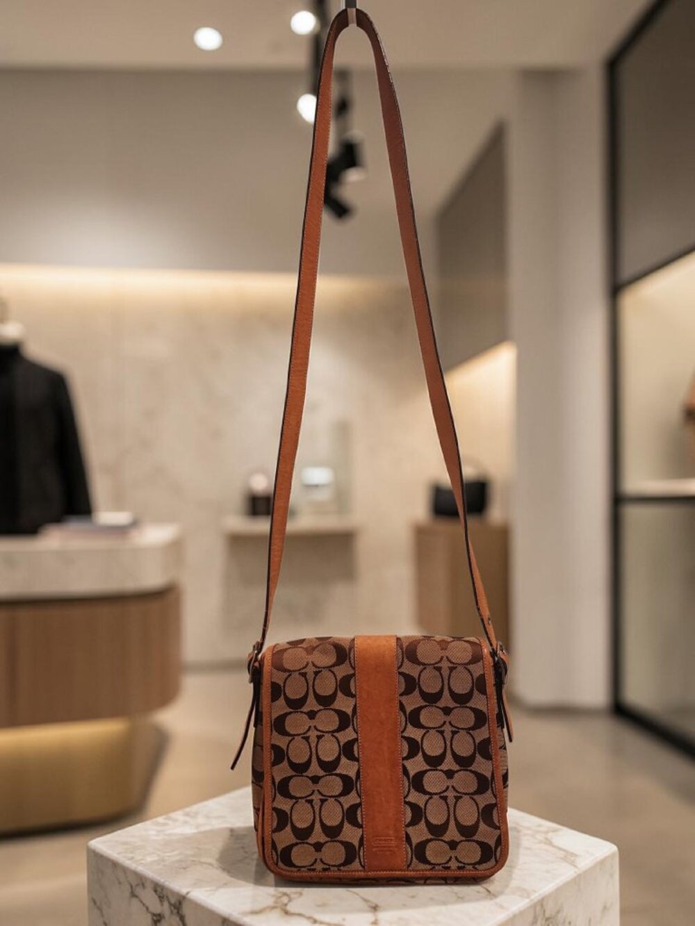 Coach Messenger Bag – Tan Leather Trim - Picture 2 of 16
